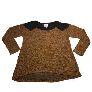 Romeo & Juliet Couture Nubby Knit Top Size Large Boho Neutral Minimalist